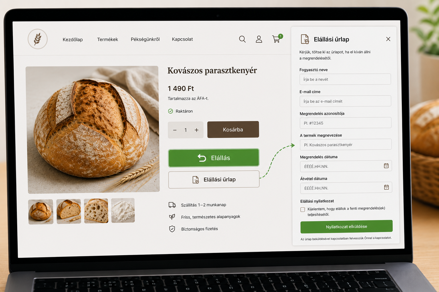 webshop el&aacute;ll&aacute;s gomb